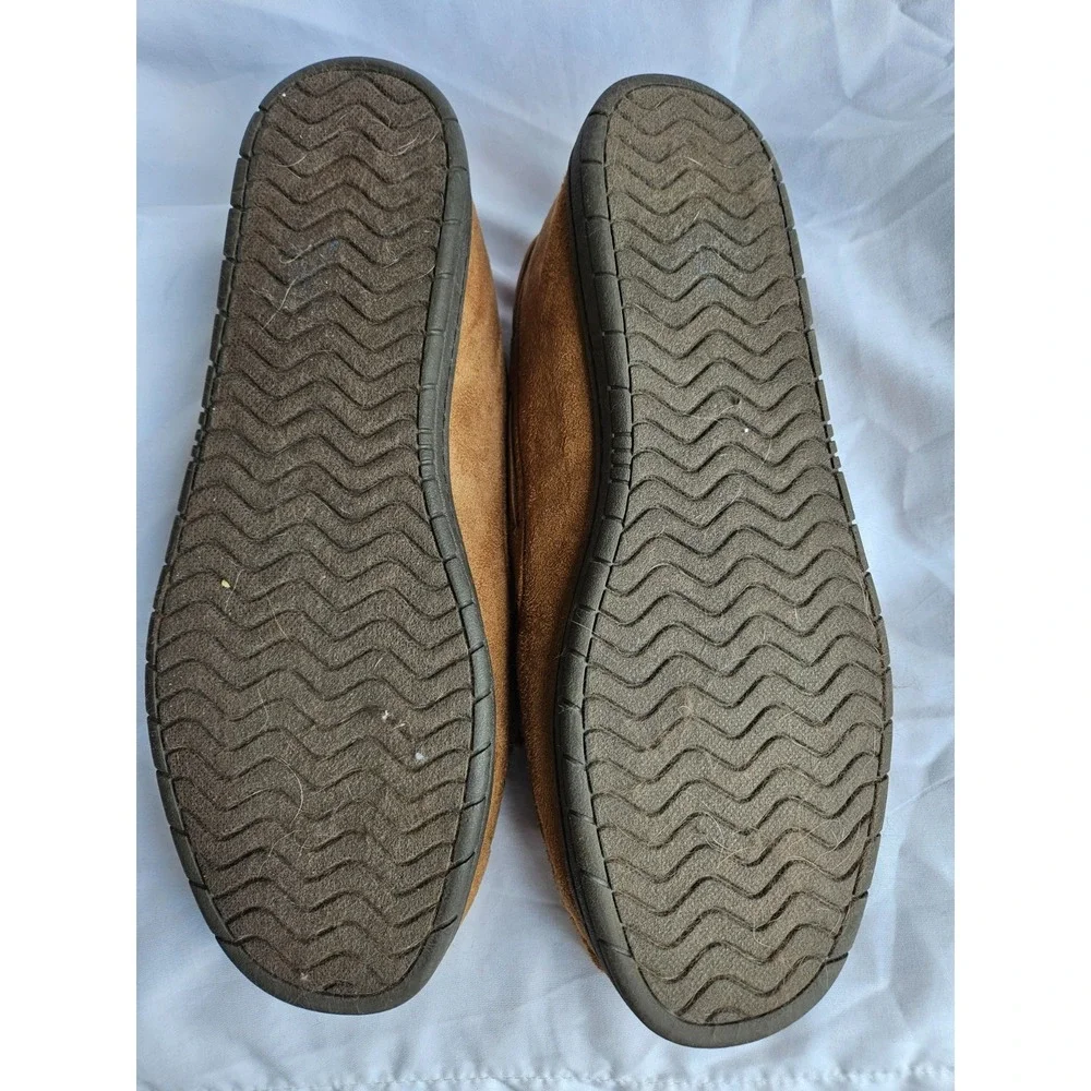 Ohio State Buckeyes Slipper Men Large Brown Faux Suede Leather Sherpa Lined Cozy